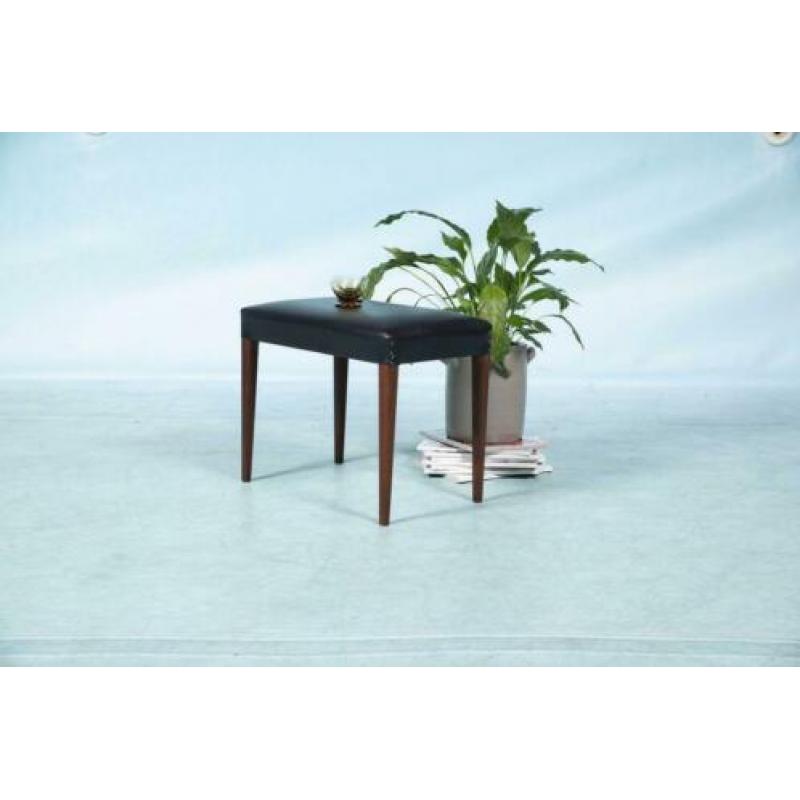 Vintage teakhouten voetenbankje jaren 50 l kruk stool