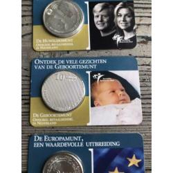 Coincard 2002 en 2004 zilveren 10 en 5 euro munten schaars