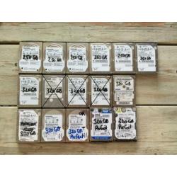 25x sata 2,5" inch laptop hardeschijf, 500gb / 320 gb / 250