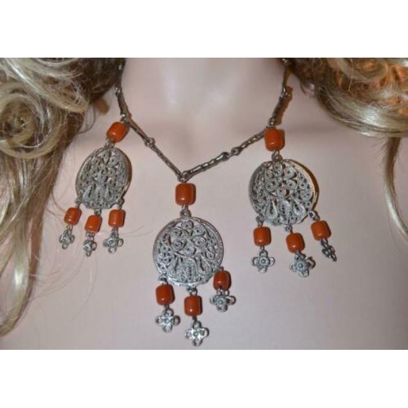 KETTING met 3 bohemian hangers
