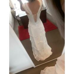 PRIJS VERLAAGD trouwjurk openrug corset met rok mt 34/36