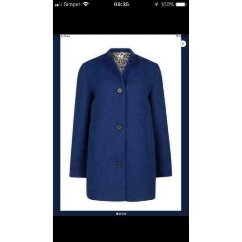 Blauwe Mantel jas S NIEUW