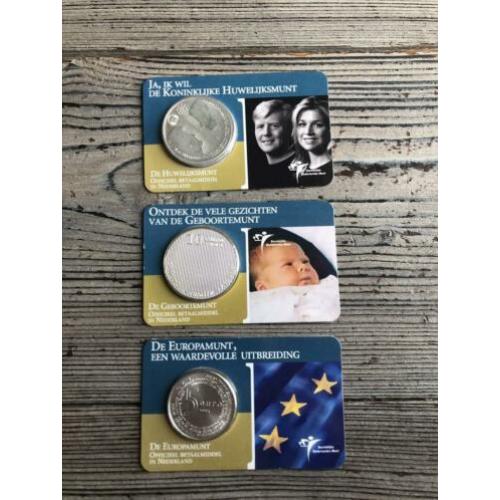 Coincard 2002 en 2004 zilveren 10 en 5 euro munten schaars