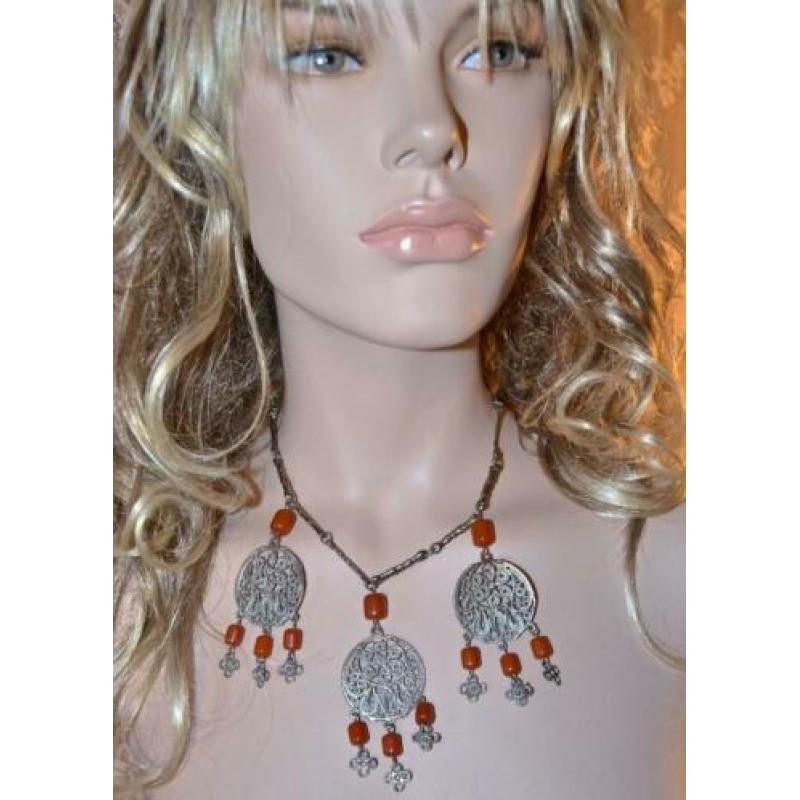 KETTING met 3 bohemian hangers