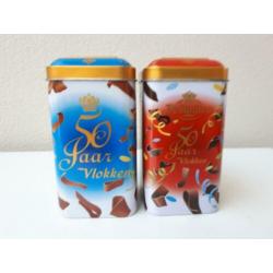 2x Blikjes De Ruijter's 50 jaar VLOKKEN- Puur & Melk (Set)