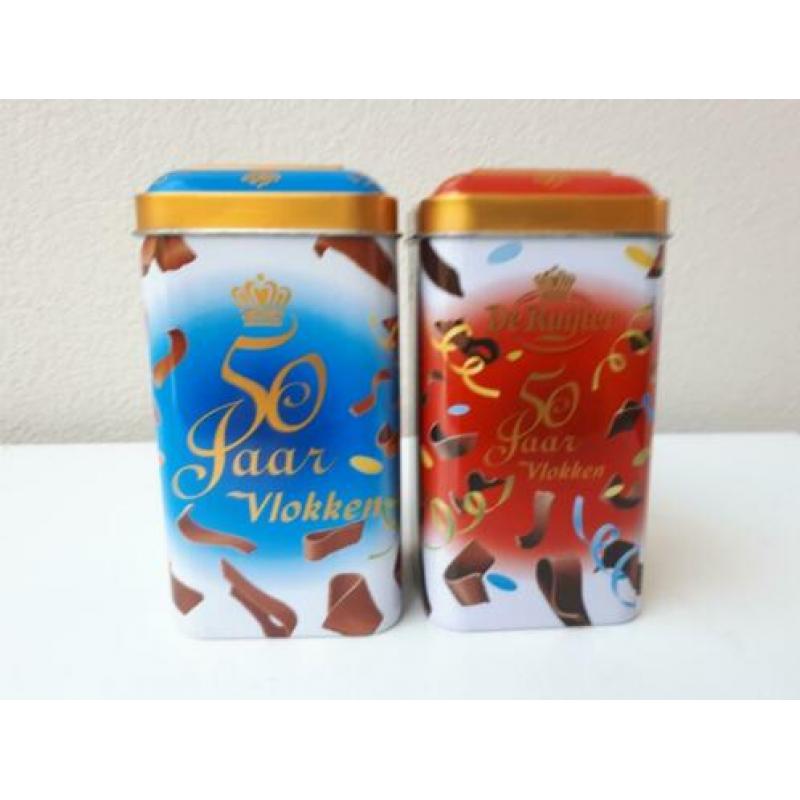 2x Blikjes De Ruijter's 50 jaar VLOKKEN- Puur & Melk (Set)
