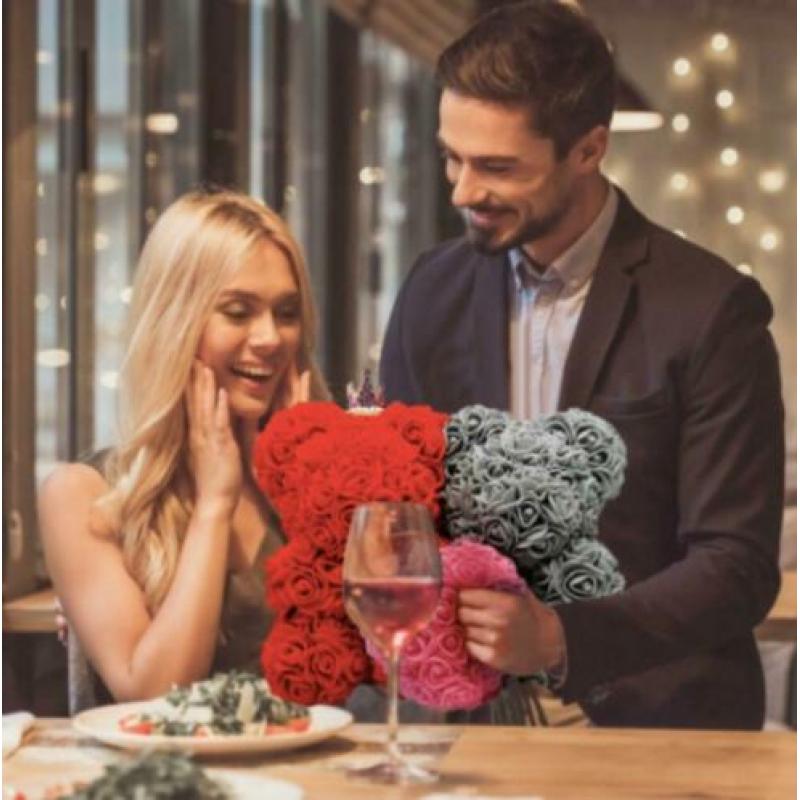 Rozen beer - Infinity roos - Liefde - Kado - Hart - Jarig