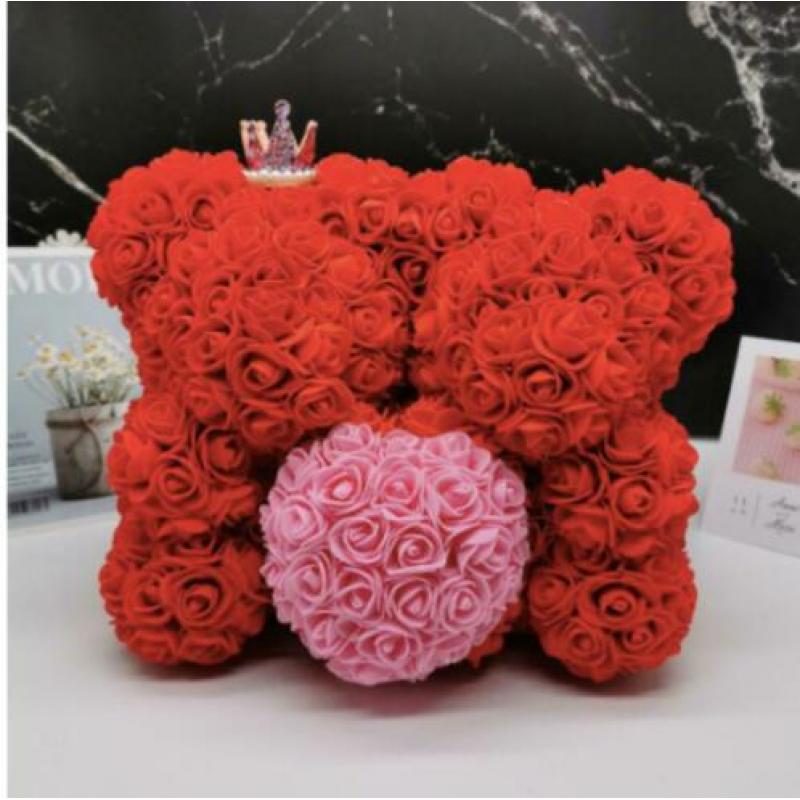 Rozen beer - Infinity roos - Liefde - Kado - Hart - Jarig