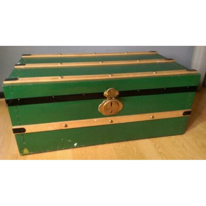 Hutkoffer, antiek 80x33x45 cm Groen