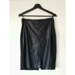 ESPRIT kokerrok imitatieleer leather look zwart - S 36