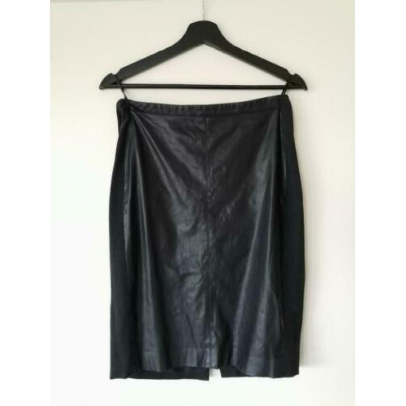 ESPRIT kokerrok imitatieleer leather look zwart - S 36