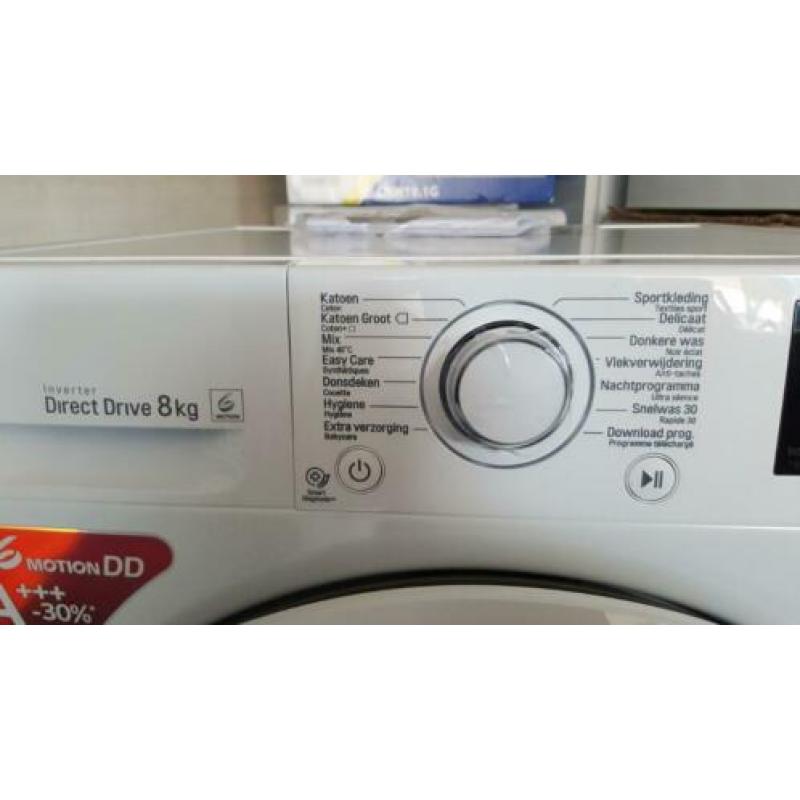 NIEUWE LG 8 kg A+++ Direct drive 1400 rpm 2 jaar garantie !!