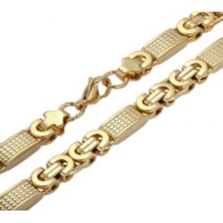 8mm 90cm koningsketting 8 mm 90 cm Platte Gold plated heren