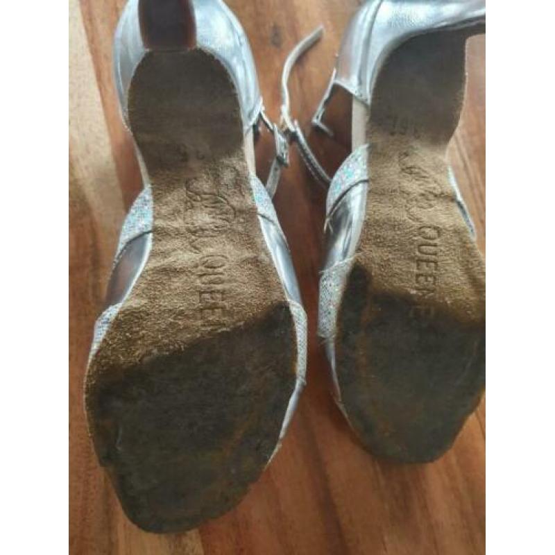 Queene dansschoenen zilver maat 3,5