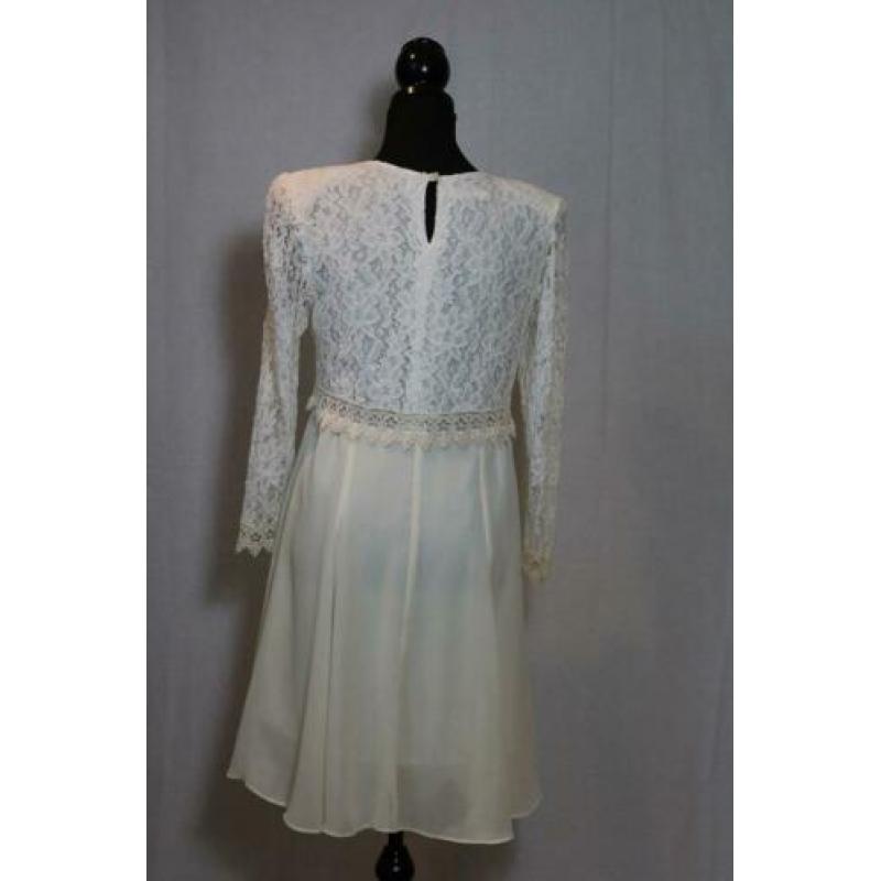 Vintage jurk wit met kant trouwjurk maat 36 38 NIEUW