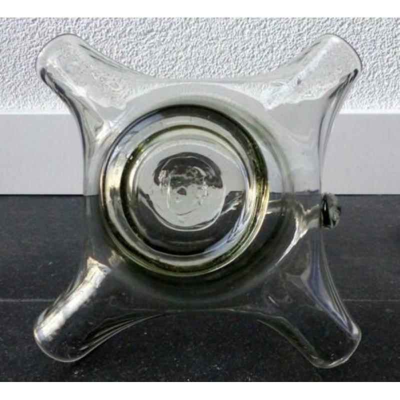 Glazen hengselschaal vaas glas mondgeblazen