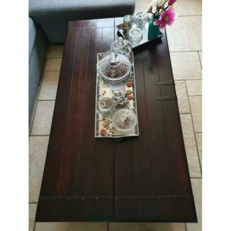 Koloniale salontafel/kist massief teakhout