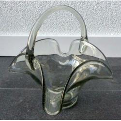 Glazen hengselschaal vaas glas mondgeblazen