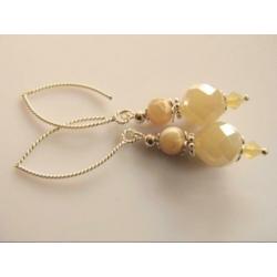 Oorbellen "Crazy Sand" kristalglas-agaat-swarovski zilver