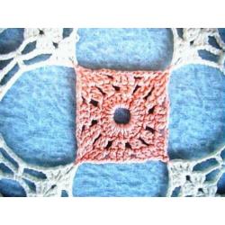 Sprei 2persoons - Brocant handwerk - gebroken wit met roze