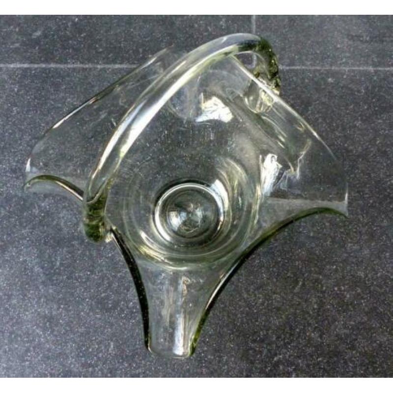 Glazen hengselschaal vaas glas mondgeblazen