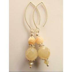 Oorbellen "Crazy Sand" kristalglas-agaat-swarovski zilver