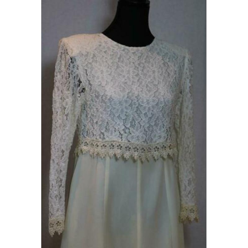 Vintage jurk wit met kant trouwjurk maat 36 38 NIEUW