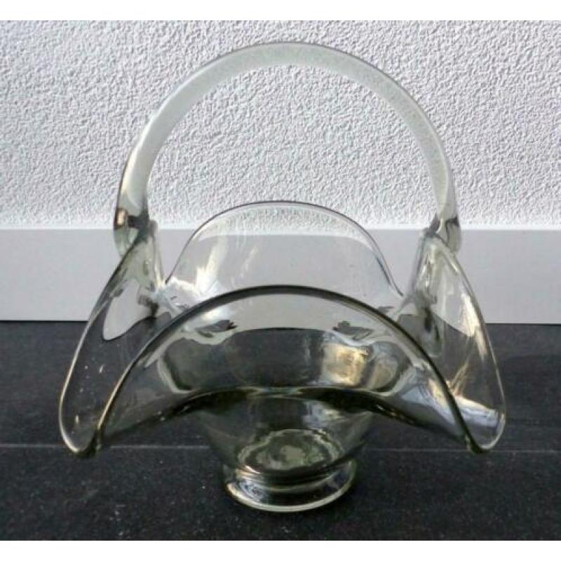 Glazen hengselschaal vaas glas mondgeblazen
