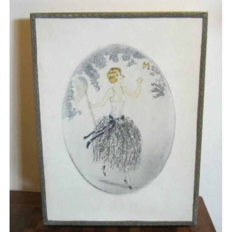 2 antieke art deco dozen m litho, sign. Vilart, cfr. Icart