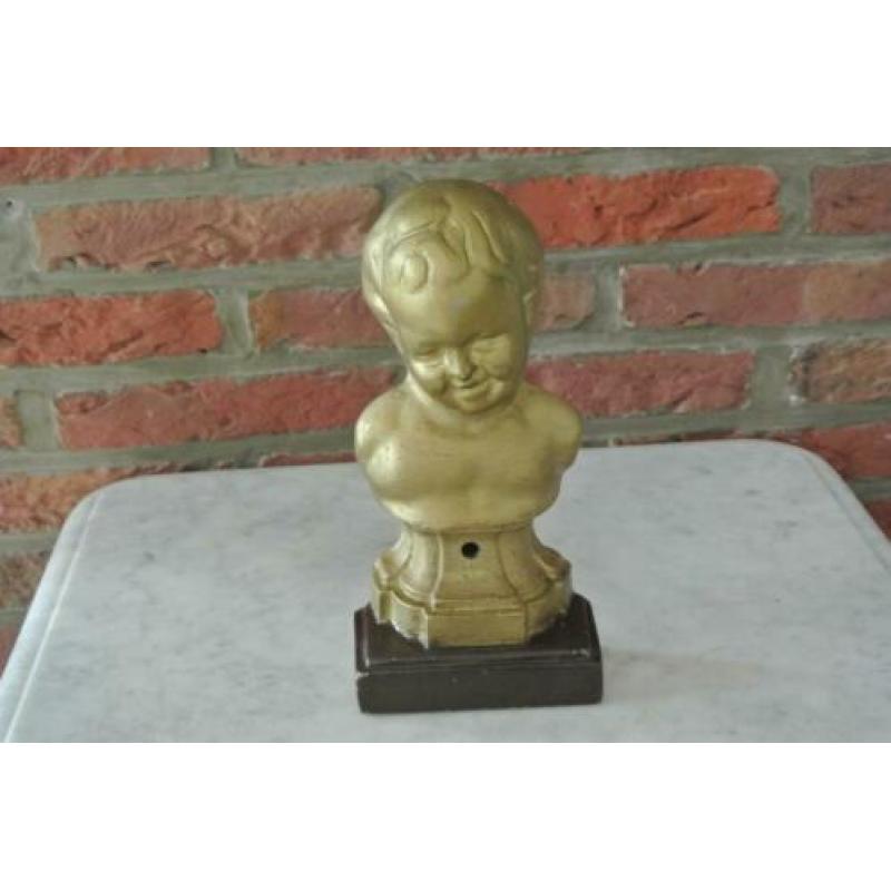 Antiek Beeld Gietijzer ( Goud-kleurig) Torso van Kind