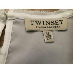 TWIN SET witte blouse met crème kant maat 164