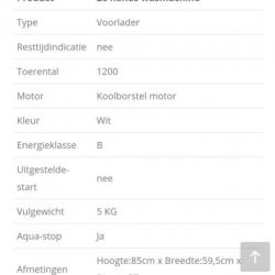 Wasmachine zanussi lion 1200