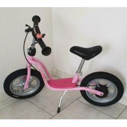 Puky roze loopfiets handrem luchtbanden standaard (zgan)