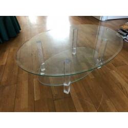 Glazen salon tafel