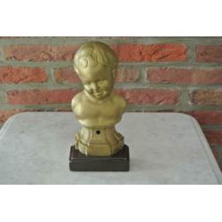 Antiek Beeld Gietijzer ( Goud-kleurig) Torso van Kind