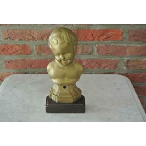 Antiek Beeld Gietijzer ( Goud-kleurig) Torso van Kind