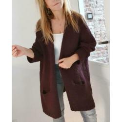 ? AMERIVCAN VINTAGE ? | Royaal - Diep bruin gebreid vest M/L