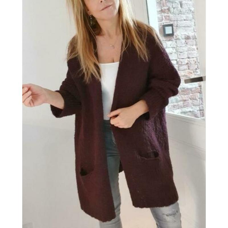 ? AMERIVCAN VINTAGE ? | Royaal - Diep bruin gebreid vest M/L
