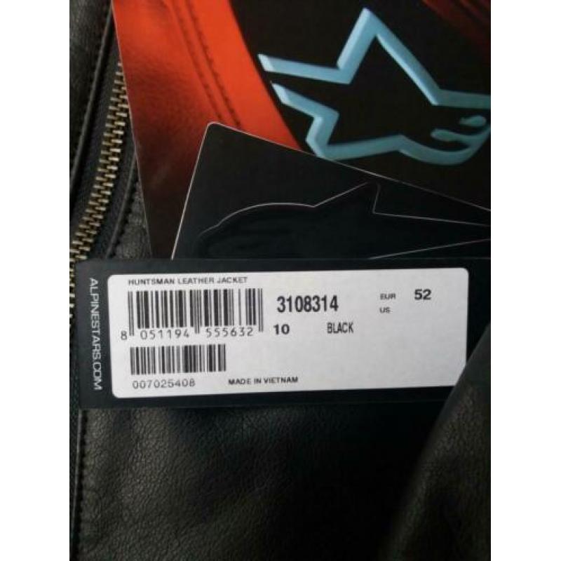 Nieuwe Alpinestars Huntsman leren motor jas maat 52