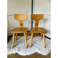 Vintage Schilte schoolstoeltjes stoeltjes school kind retro