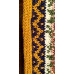 T.k. dames col/sjaal. Hand gebreid met fair isle motieven