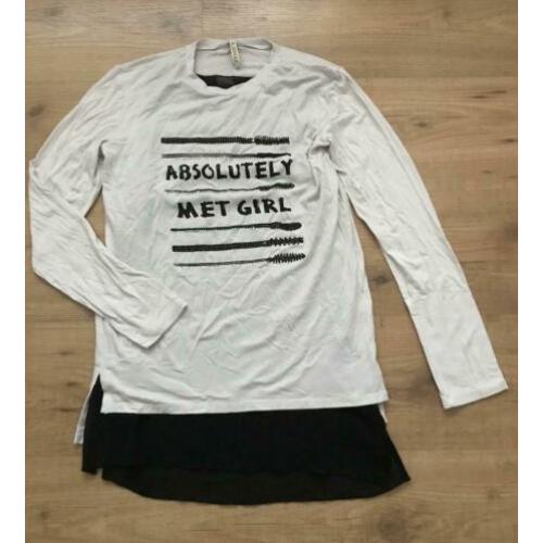 MET crème/ zwart meiden shirt maat 164