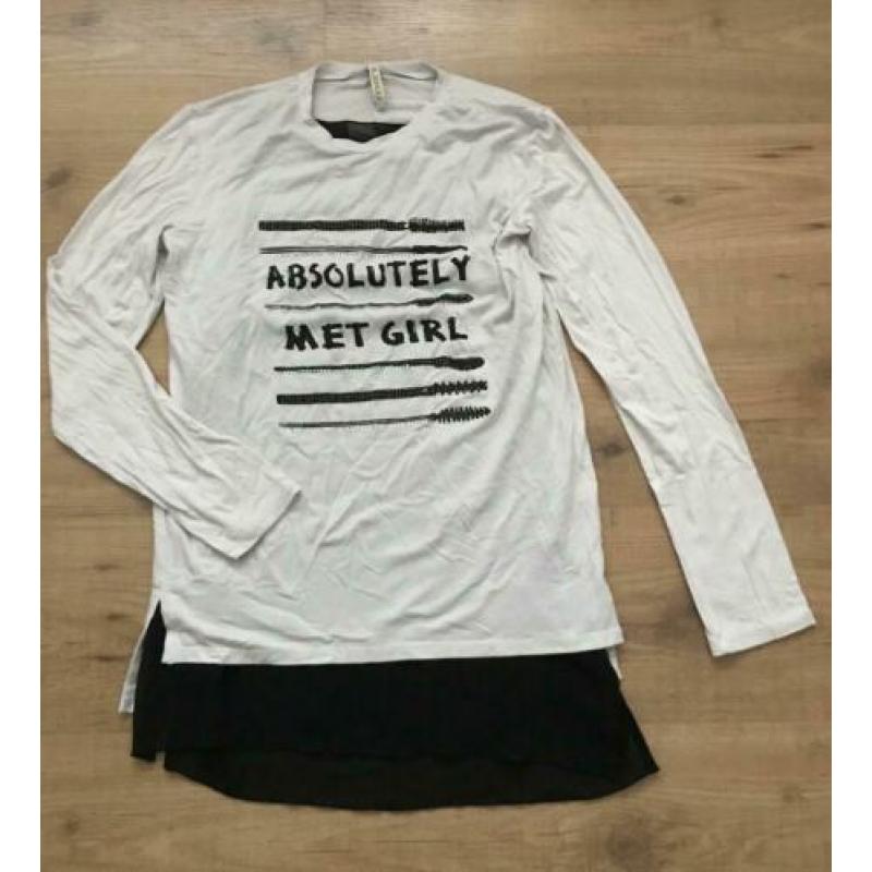 MET crème/ zwart meiden shirt maat 164
