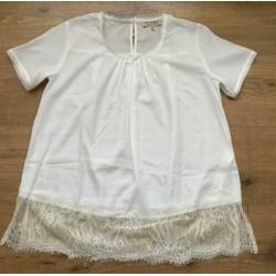 TWIN SET witte blouse met crème kant maat 164
