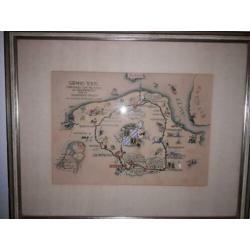 AQUAREL TEKENING van de PROVINCIE GRONINGEN uit 1950 i.z g.s