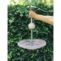 Art deco lamp, chroom met roze glas