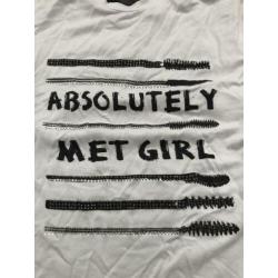 MET crème/ zwart meiden shirt maat 164