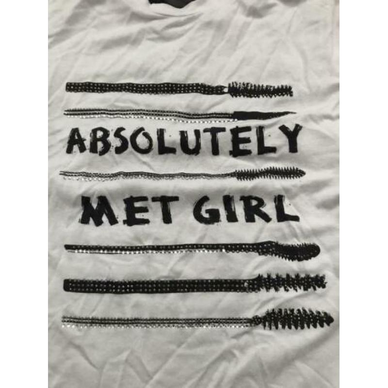 MET crème/ zwart meiden shirt maat 164