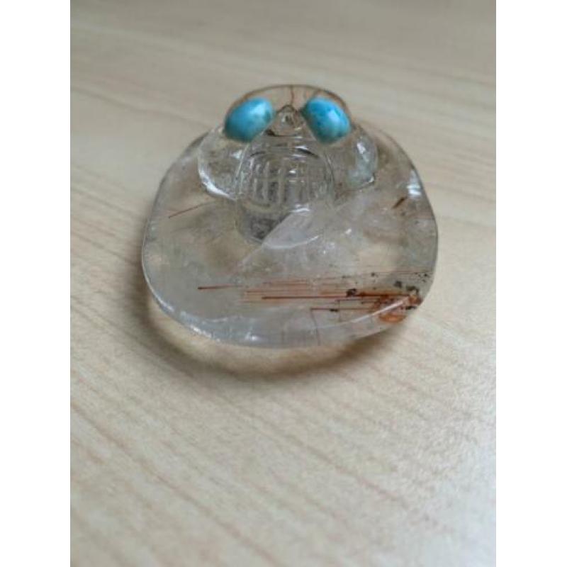 Rutielkwarts Skull met Larimar ogen / bijzonder object