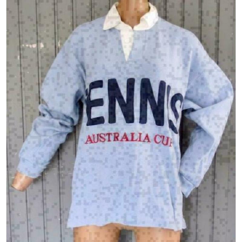 River Woods blauwe sweater maat S tennis Australia cup